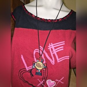 Rope Necklace With Enamel Cross